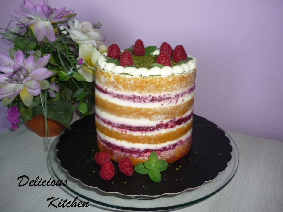 Торт фисташковый с малиной десерт фэнтези