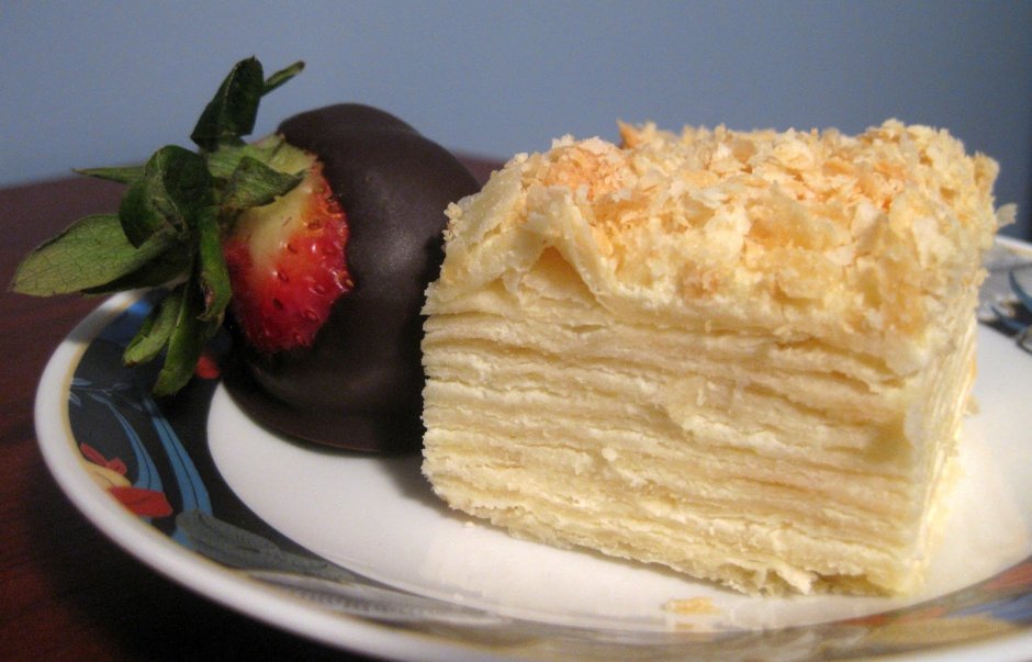 Торт Наполеон с кремом пломбир