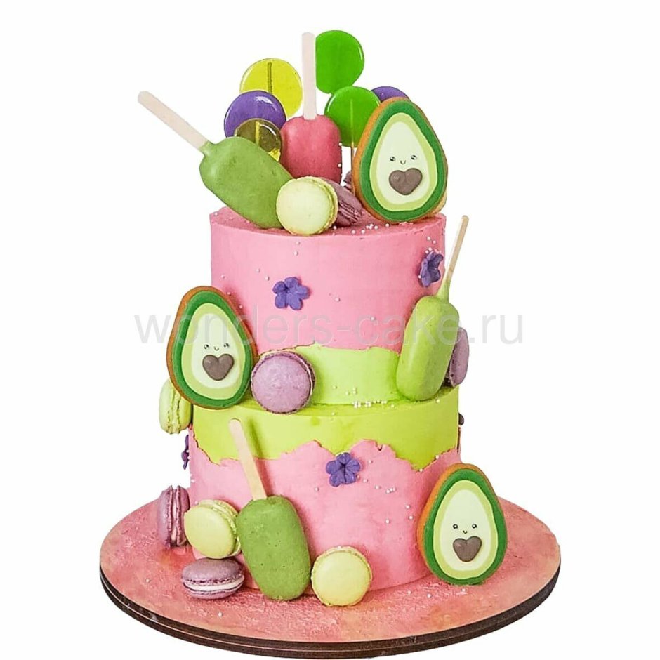 Простые тортики с декором авокадо