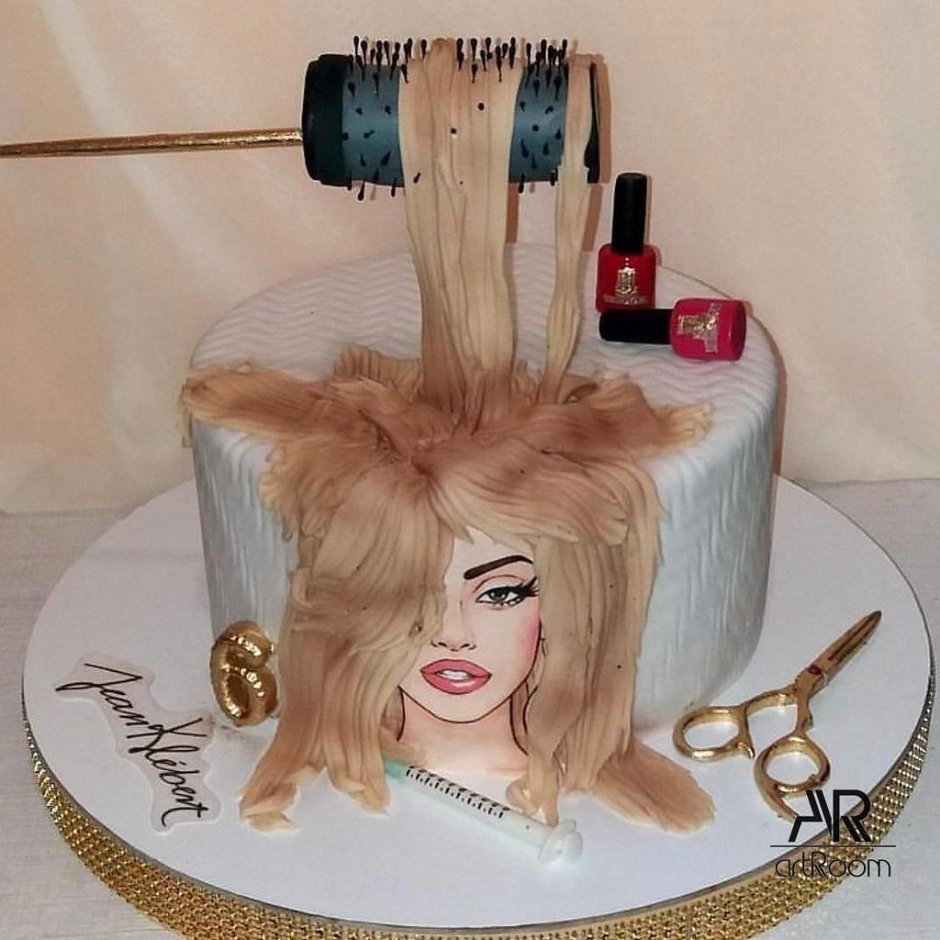 Торт для девушки парикмахера