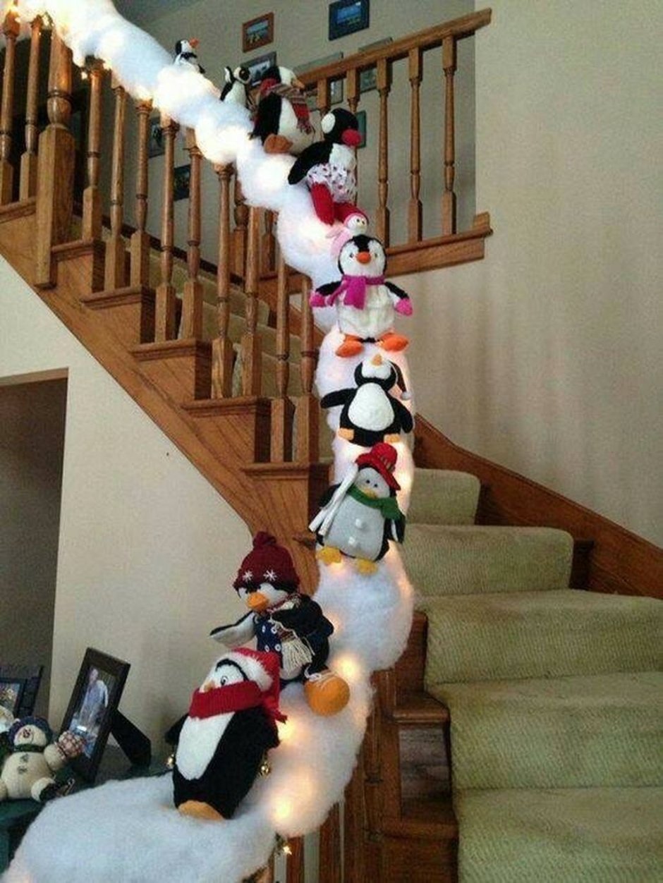 Дед Мороз на лестнице