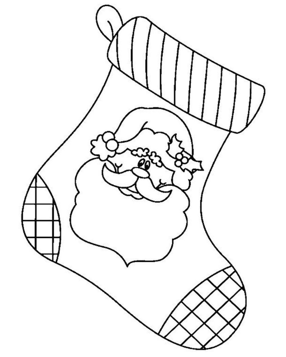 Новогодние носки для вырезания