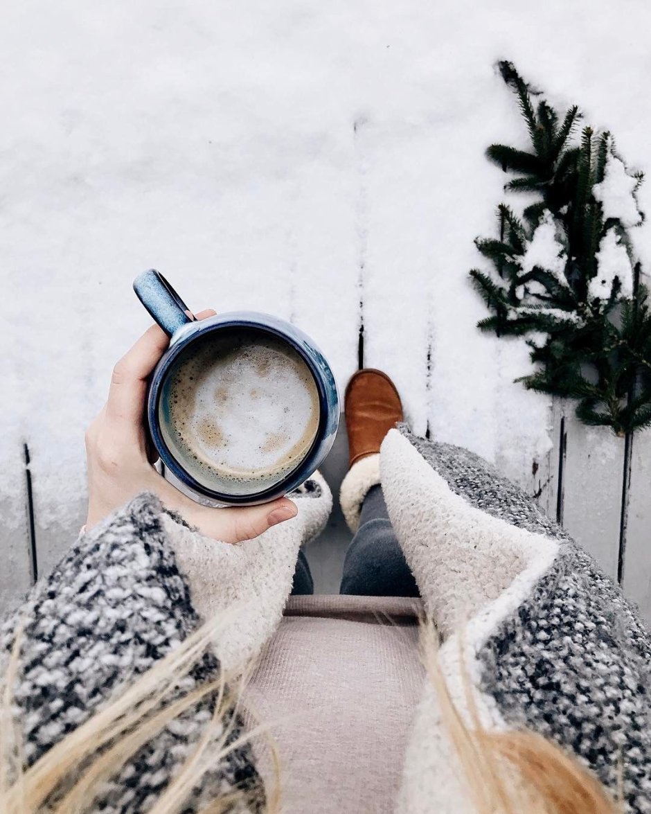 Утро кофе зима