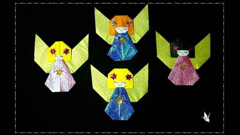 Оригами ангел из бумаги для детей