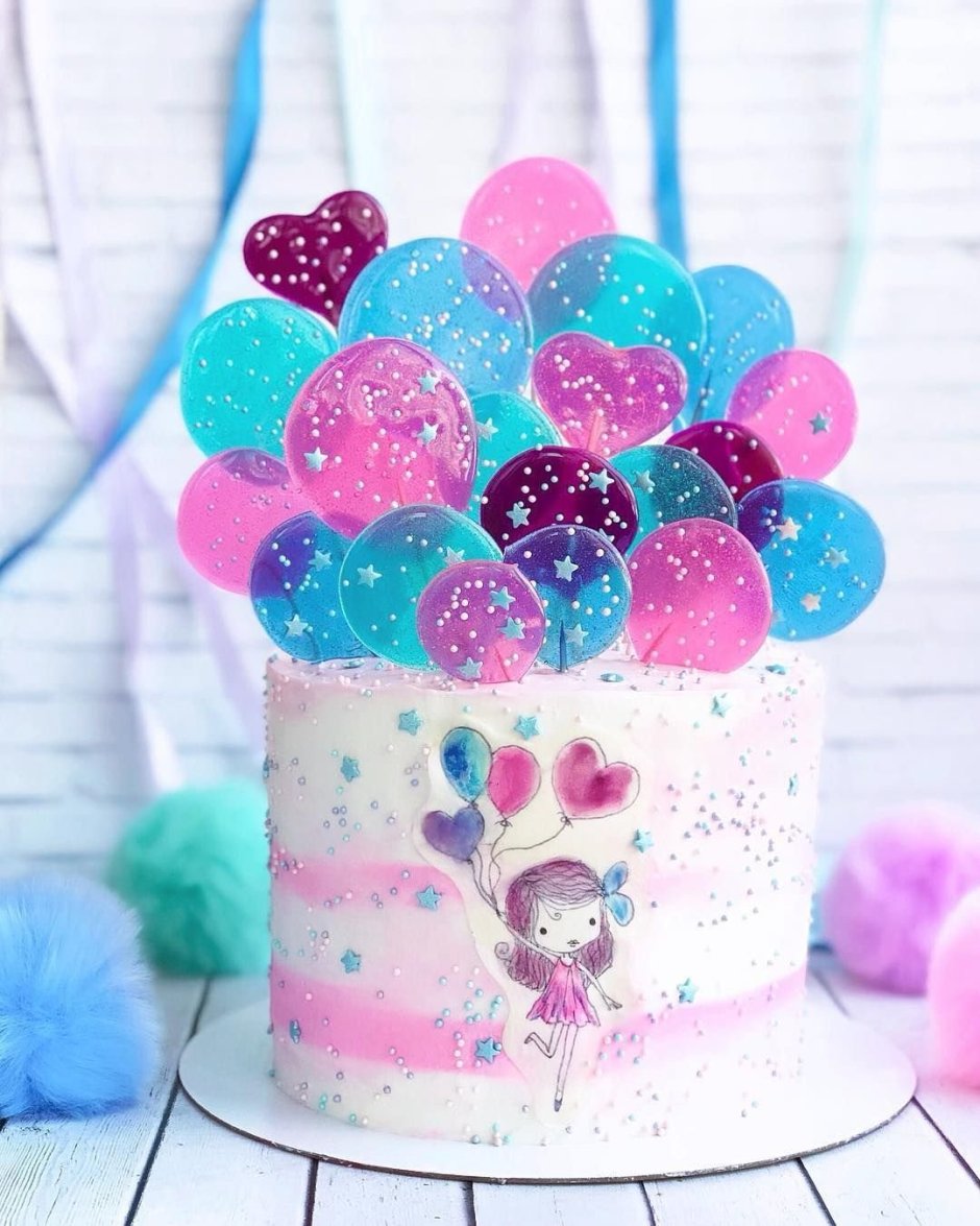 Идеи украшения торта для девочки