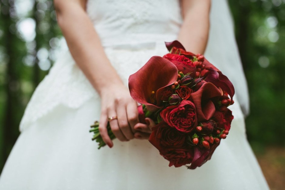 Букет невесты в цвете марсала