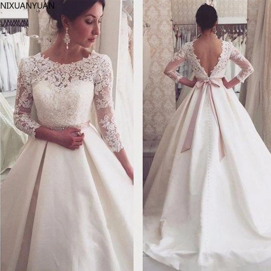 Свадебное платье 2021 с рукавами буф