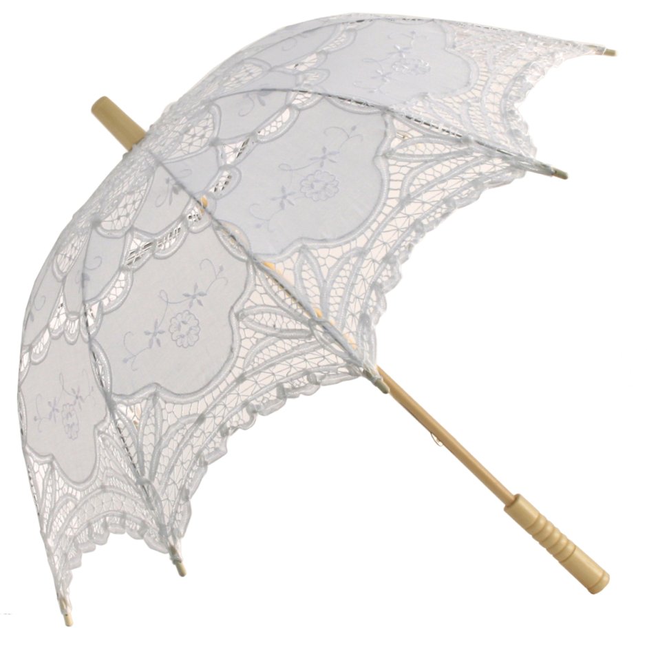 Белый винтажный зонт