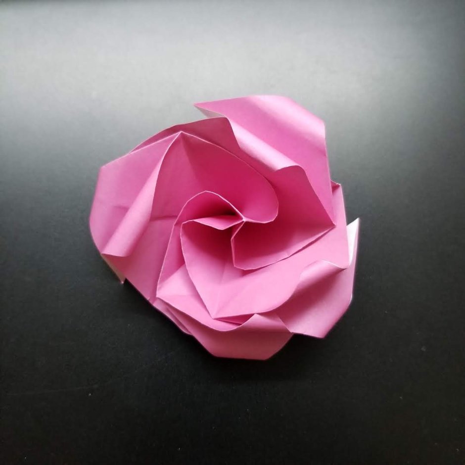 Роза оригами из бумаги для детей