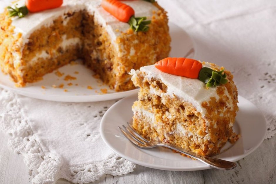 Морковный торт с белым шоколадом