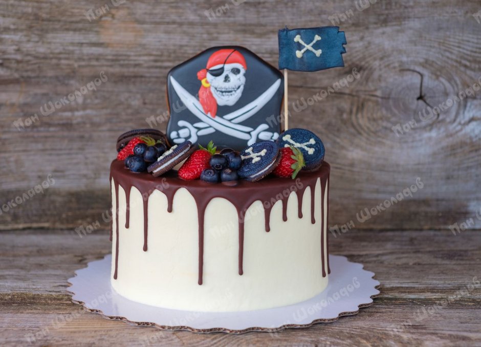 Торт в пиратском стиле для мальчика