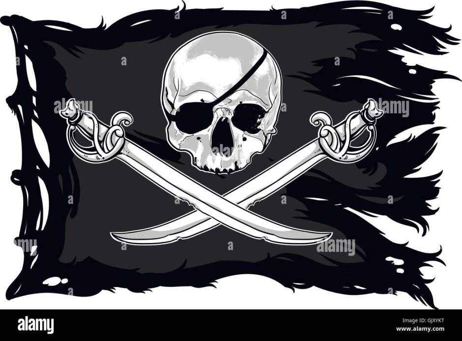 Пиратский флаг вектор