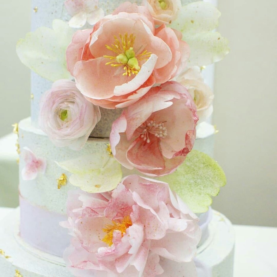Цветы из рисовой бумаги для торта мастер класс
