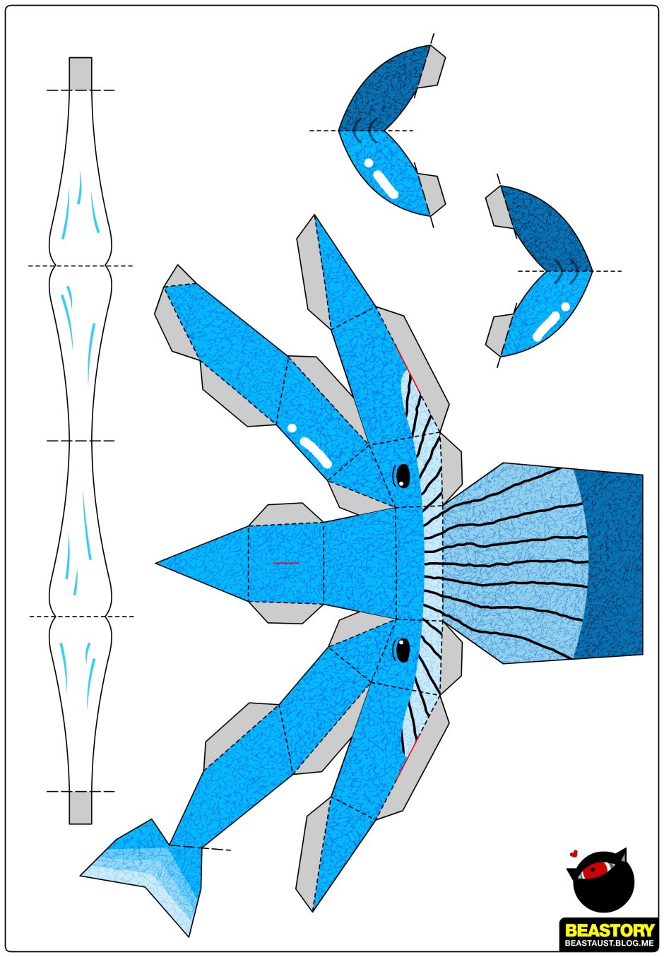 Объёмное моделирование из бумаги акулу