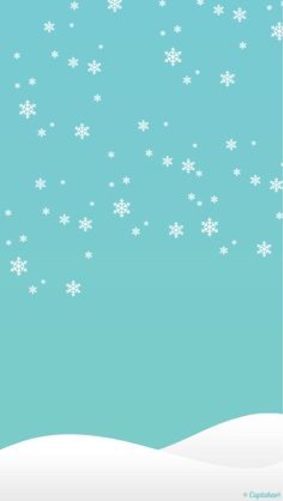 Бирюзовый фон со снежинками