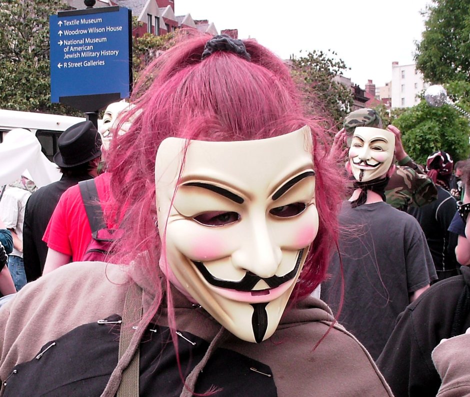 Гай Фокс маска Анонимуса для девочек