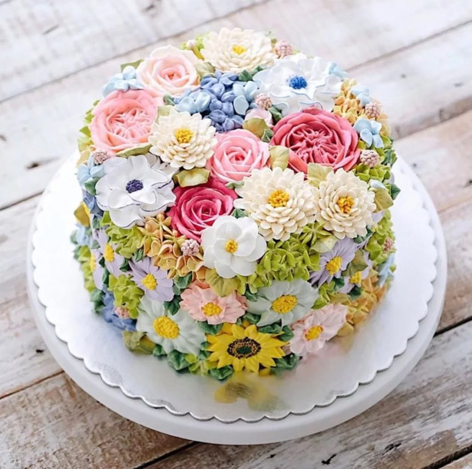 Красивые торты с цветами