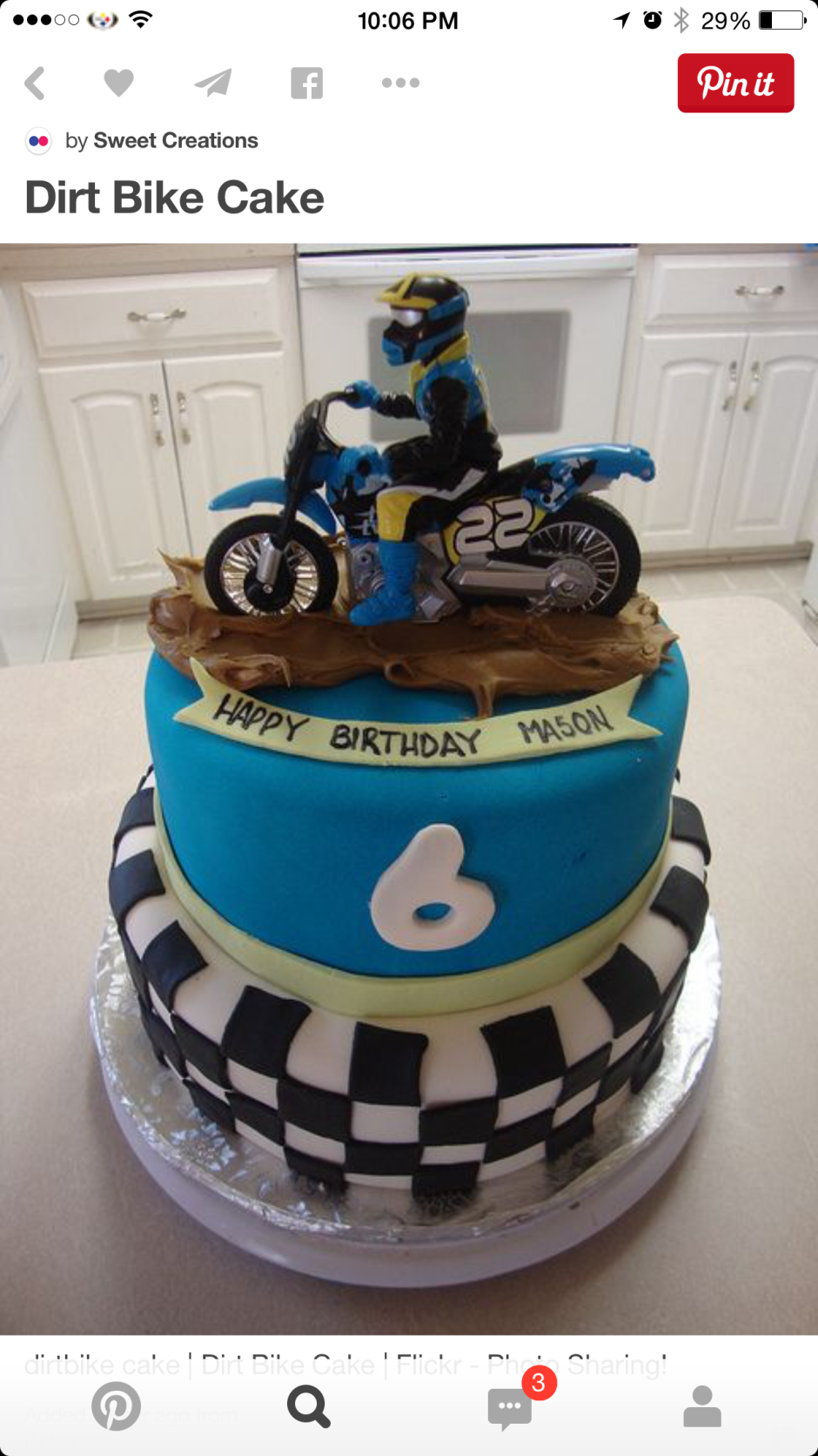 Торт с мотоциклом с днем рождения