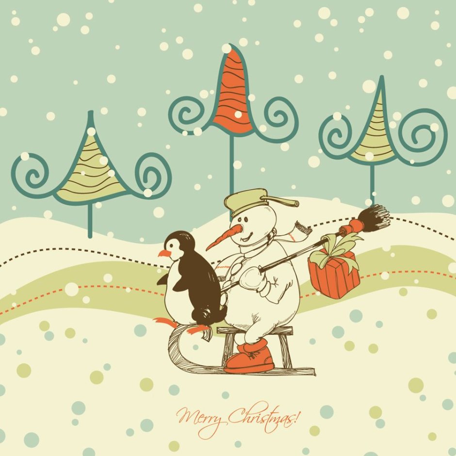 Креативные открытки с Рождеством