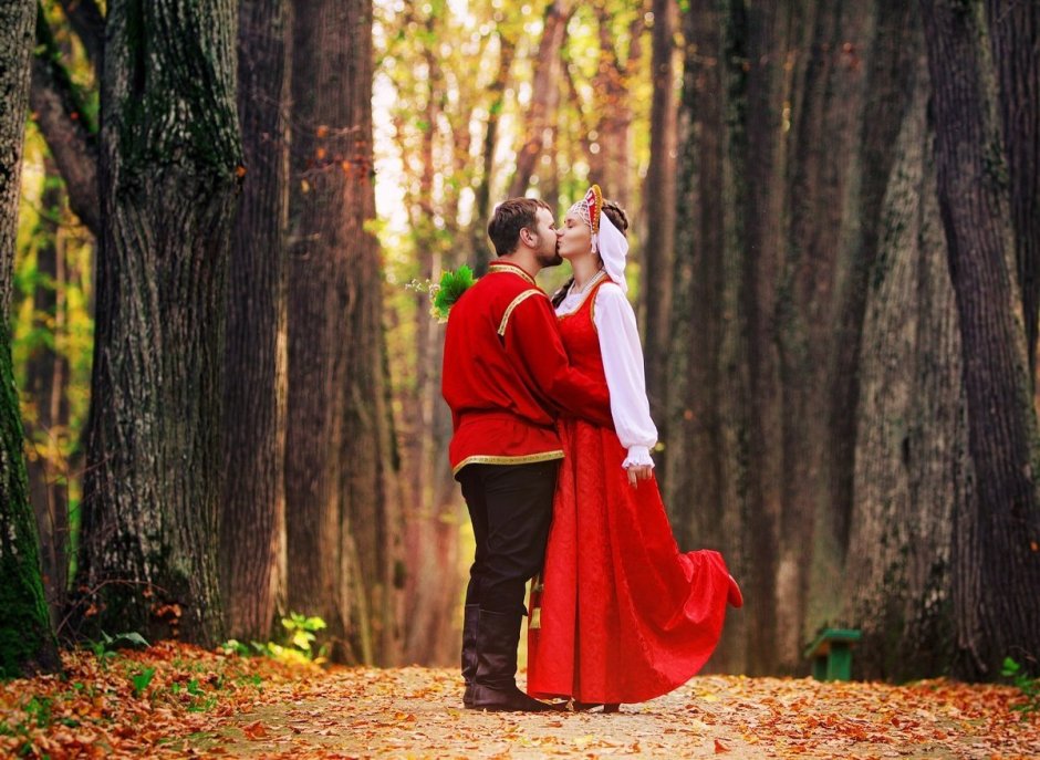 Свадьба в русском народном стиле осенью