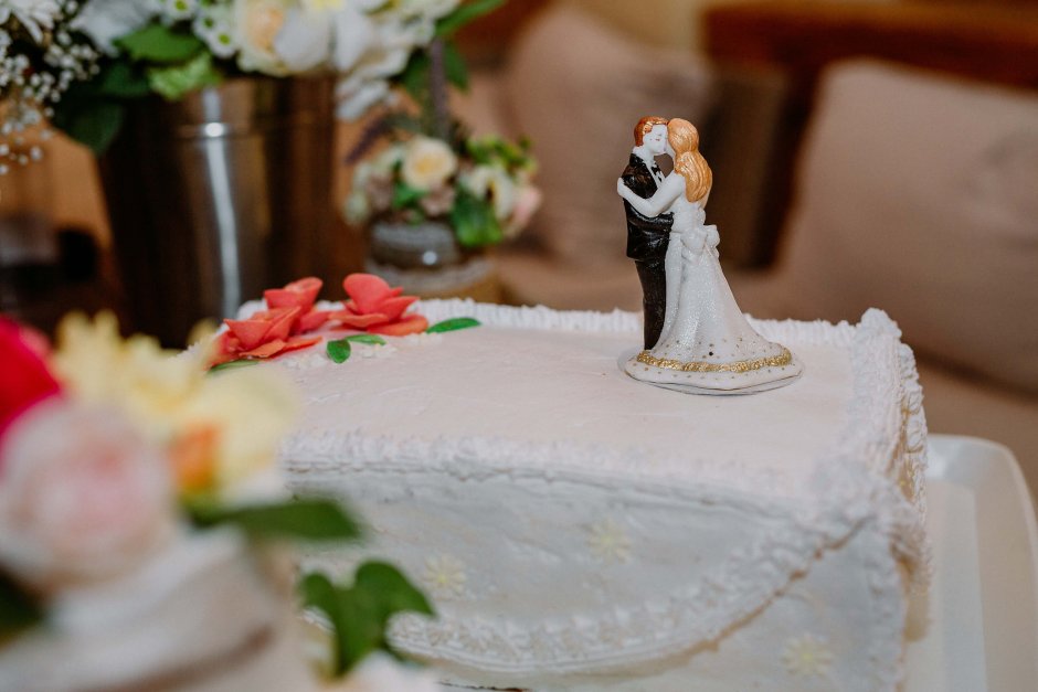 Одноэтажный свадебный торт