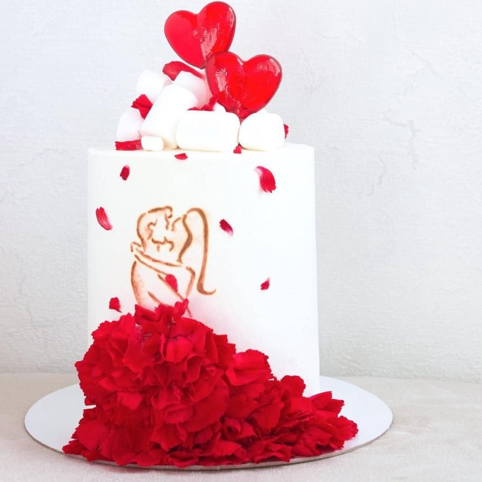 Тортик с сердечками для девочки