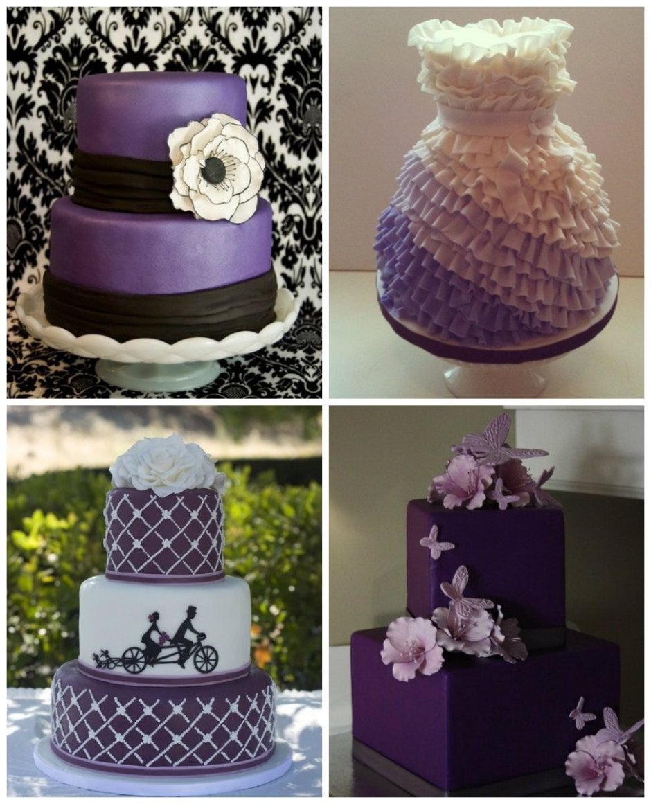 Свадебный торт в фиолетовом стиле