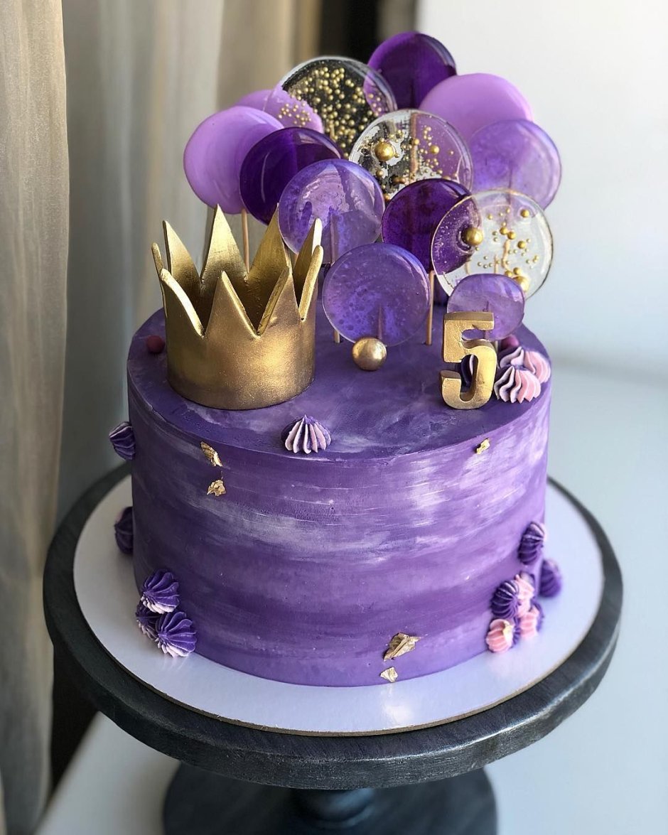 Торт фиолетовый с золотом