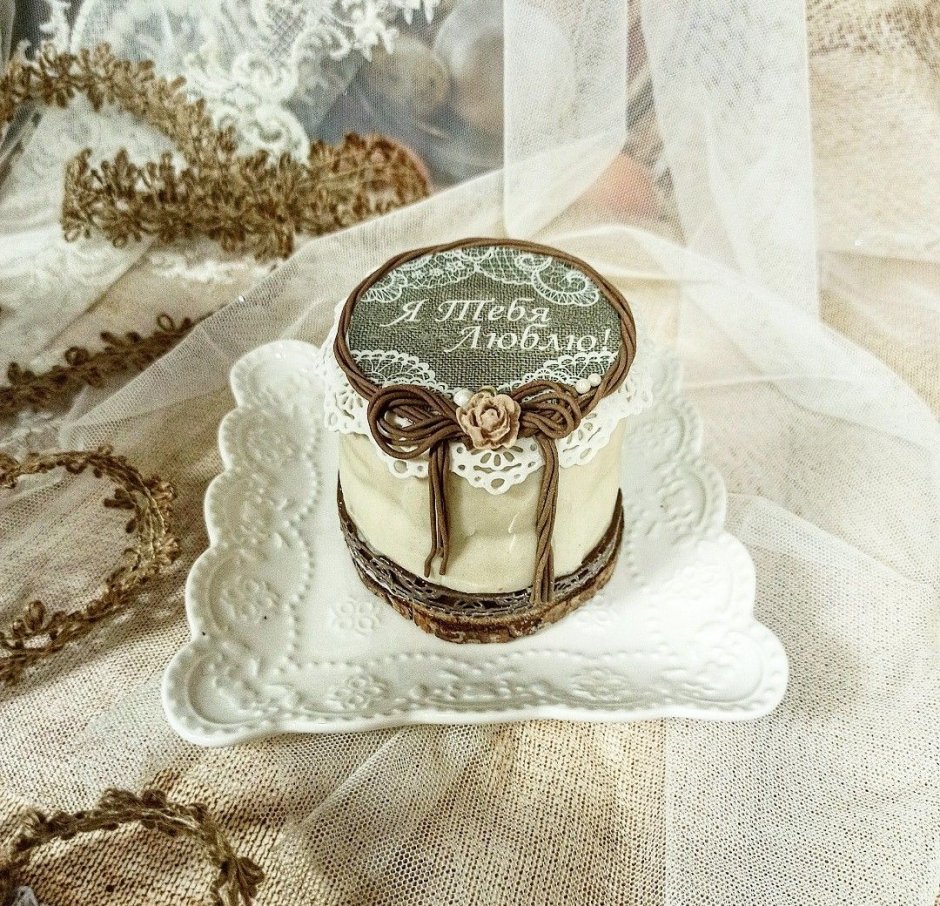 Торт на льняную свадьбу без мастики