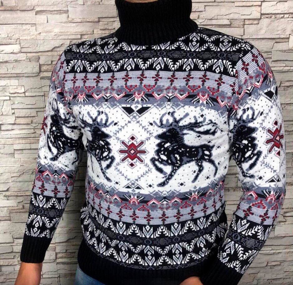HM свитер мужской новогодний зклнвй