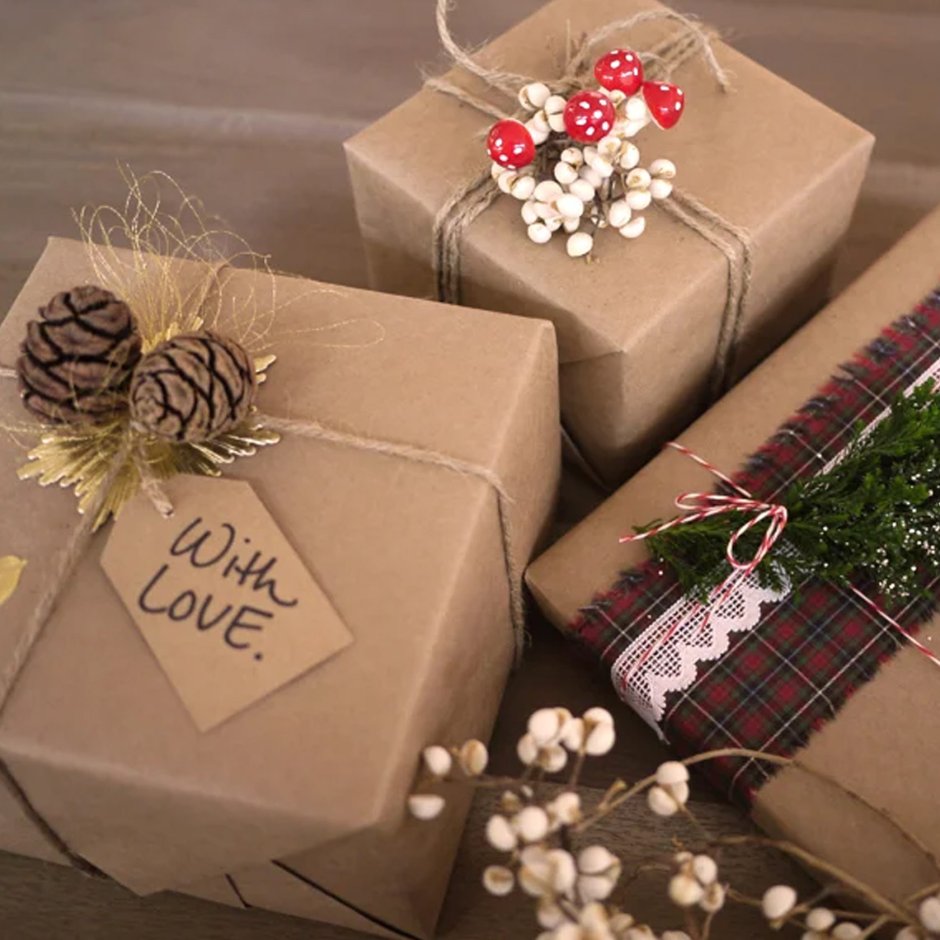 Упаковка подарков крафт