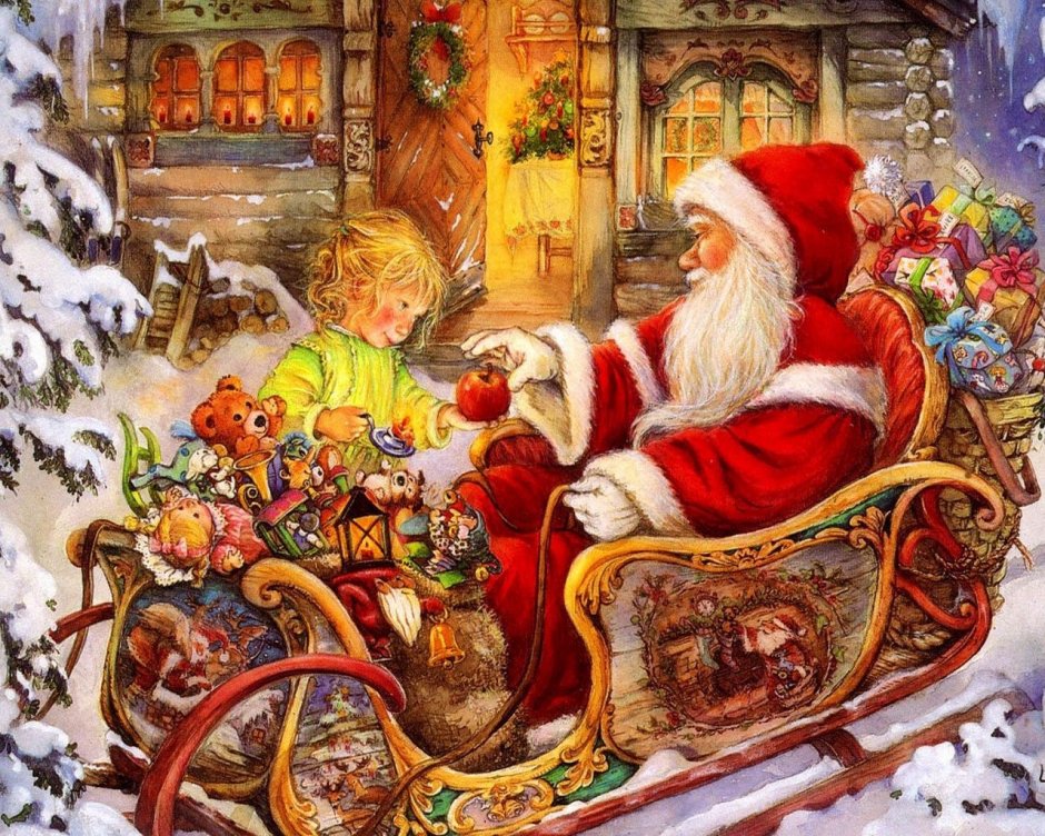 Дед Мороз на санках