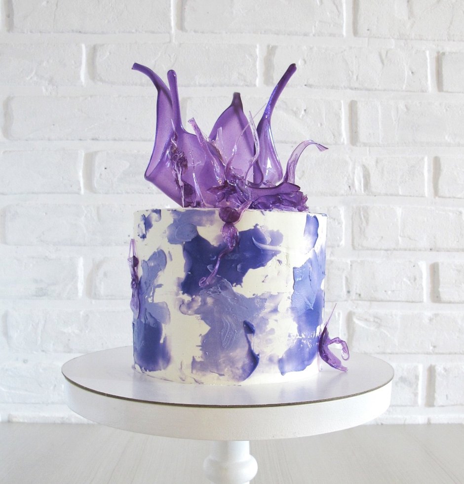 Торт с бабочками для девочки фиолетовый