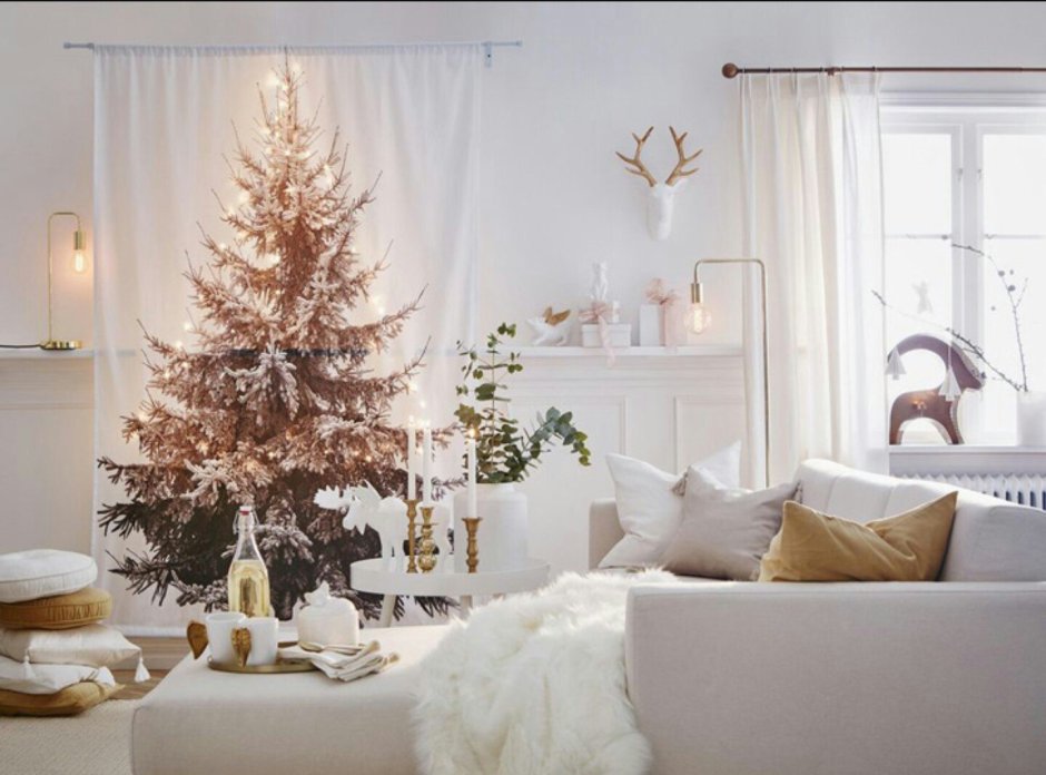 Рождественский интерьер в скандинавском стиле