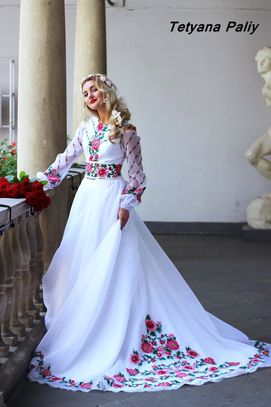 Свадебное платье в русско народном стиле