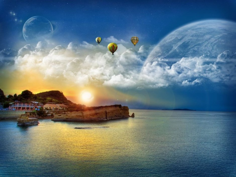 Солнце море и воздушные шары