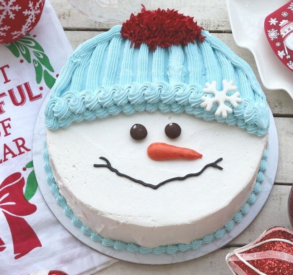 Торт в виде снеговика
