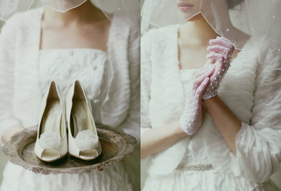 Свадебные туфли и перчатки