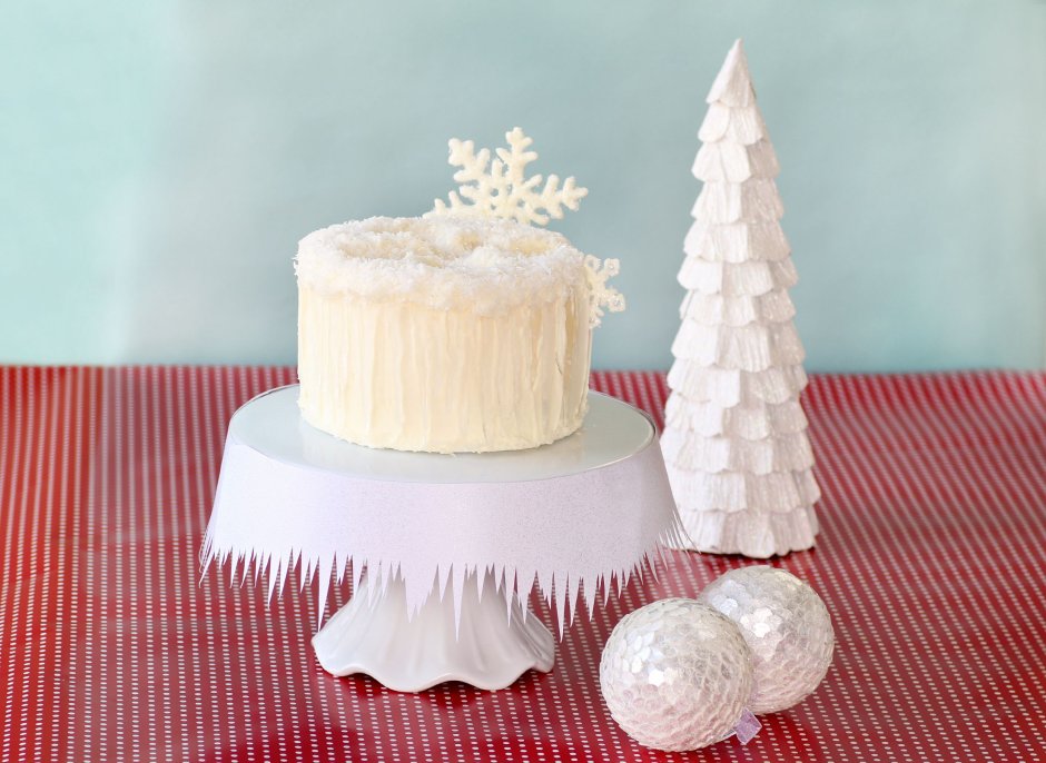 Снежный декор для торта
