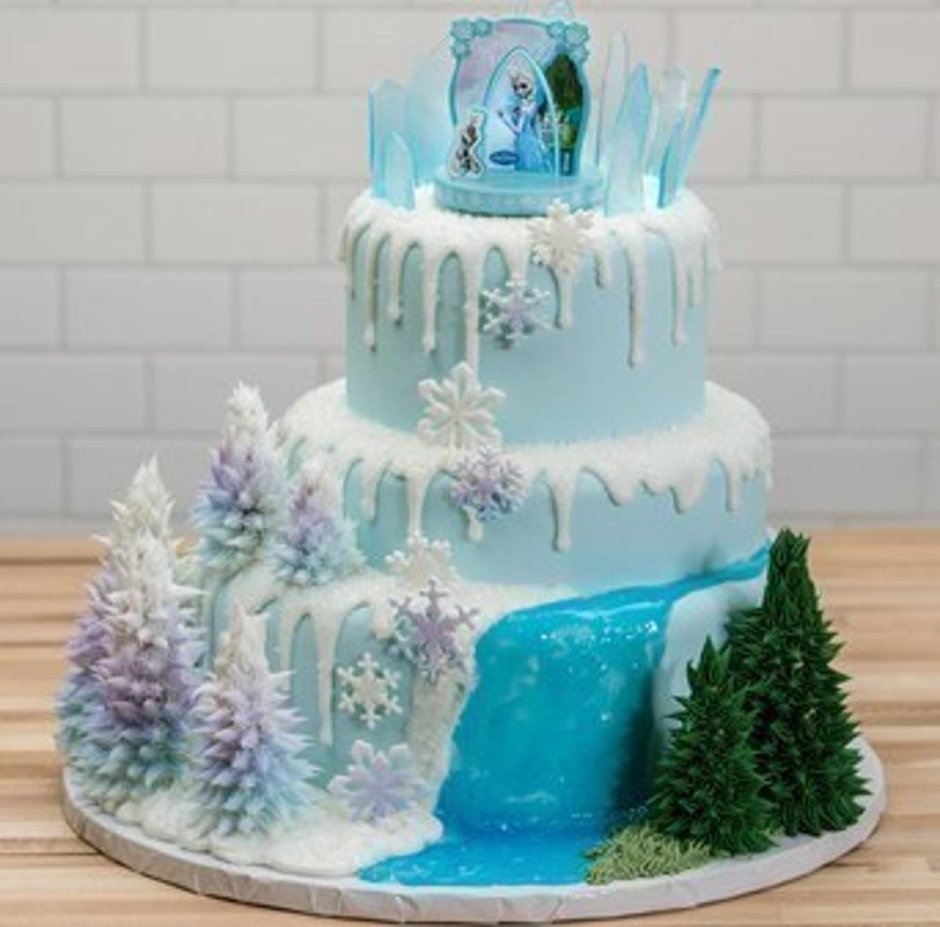 Торт в стиле снежной королевы