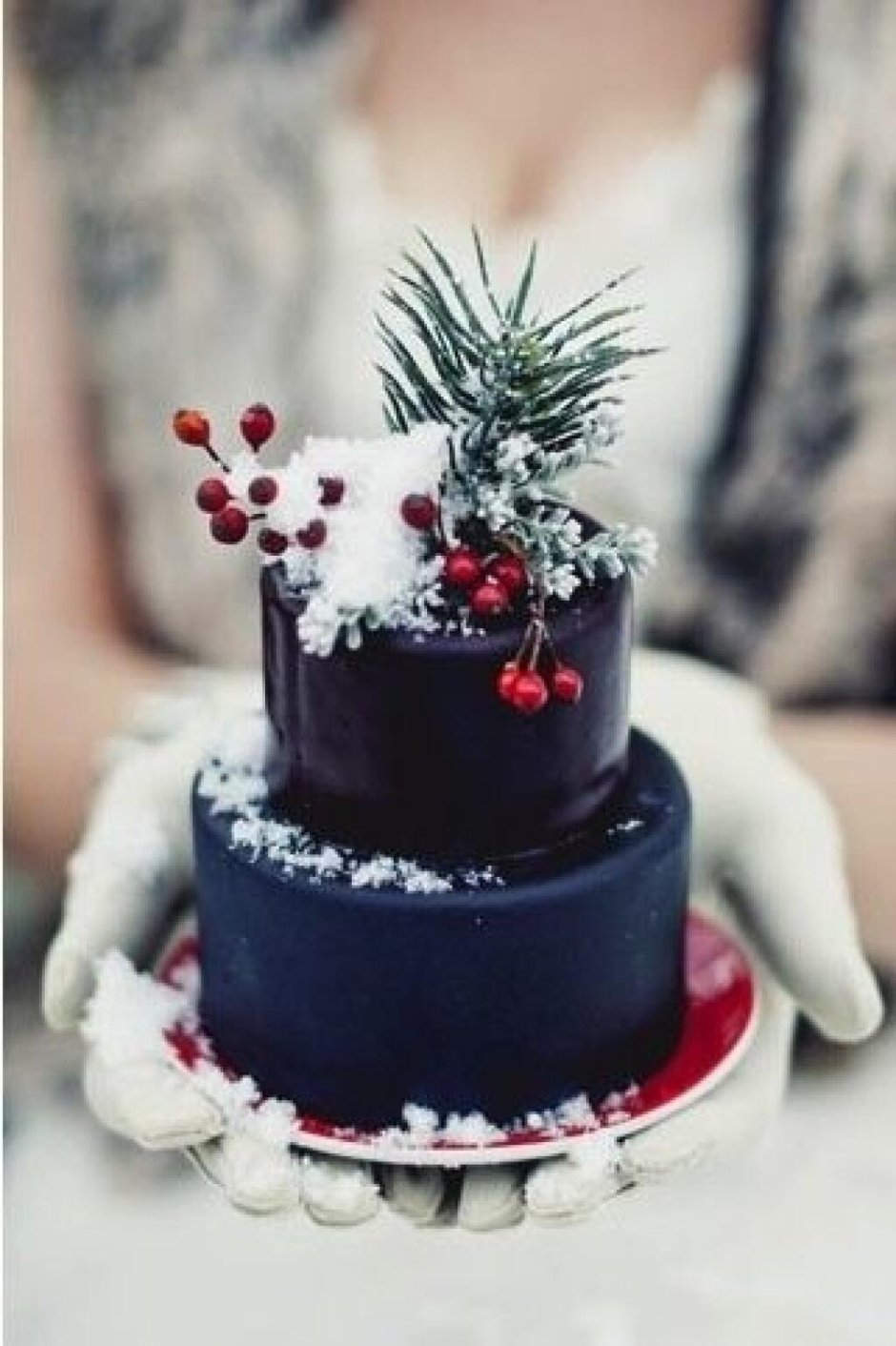 Украшение торта в зимнем стиле