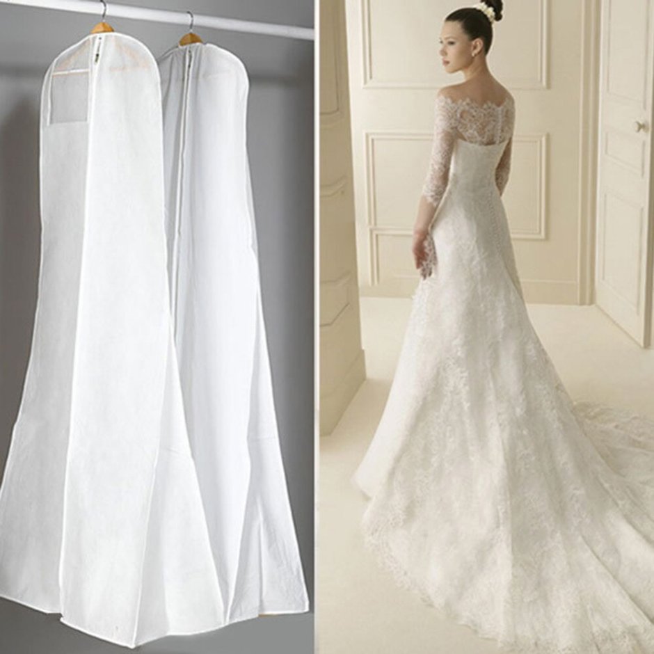 Extra large Garment Bridal Gown long clothes Protector Case Wedding Dress Dustproof Cover Clear Storage Bag 160/180/200/250cm