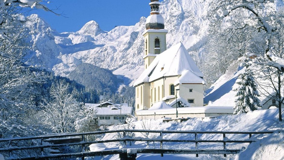 Церковь звезда Рамзау-Берхтесгаден, Бавария, Германия
