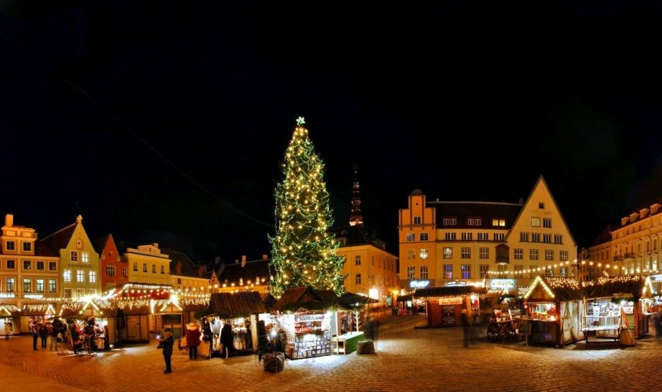 Город в Эстонии Таллинн новый год