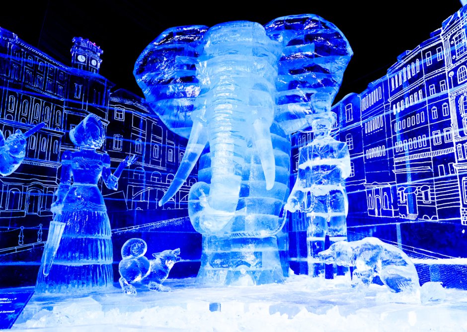 Фестиваль ледовых скульптур в Петропавловской крепости 2021