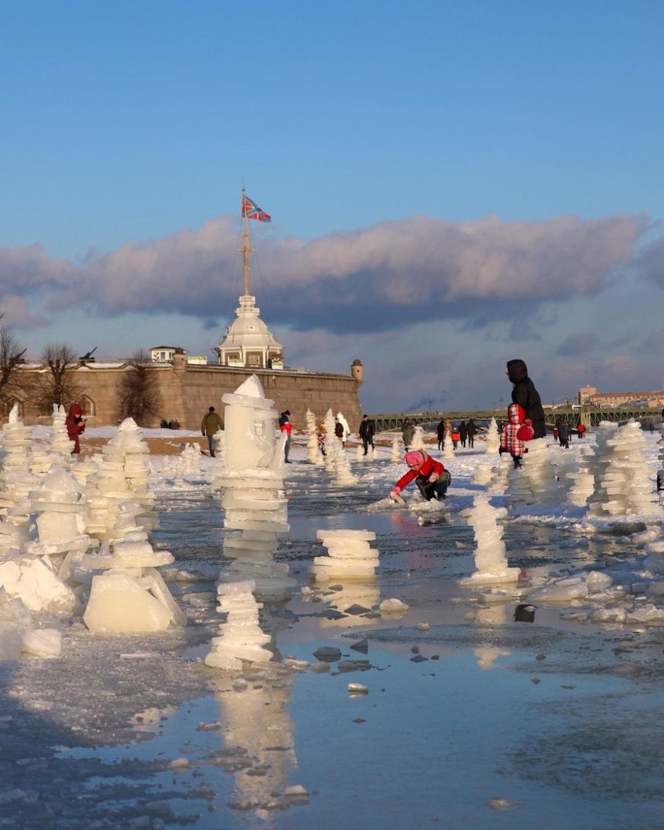 Петропавловская крепость выставка ледяных скульптур 2021