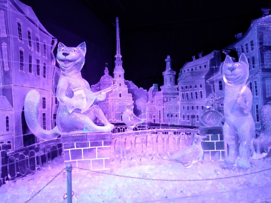 СПБ фестиваль ледовых скульптур в Петропавловской крепости