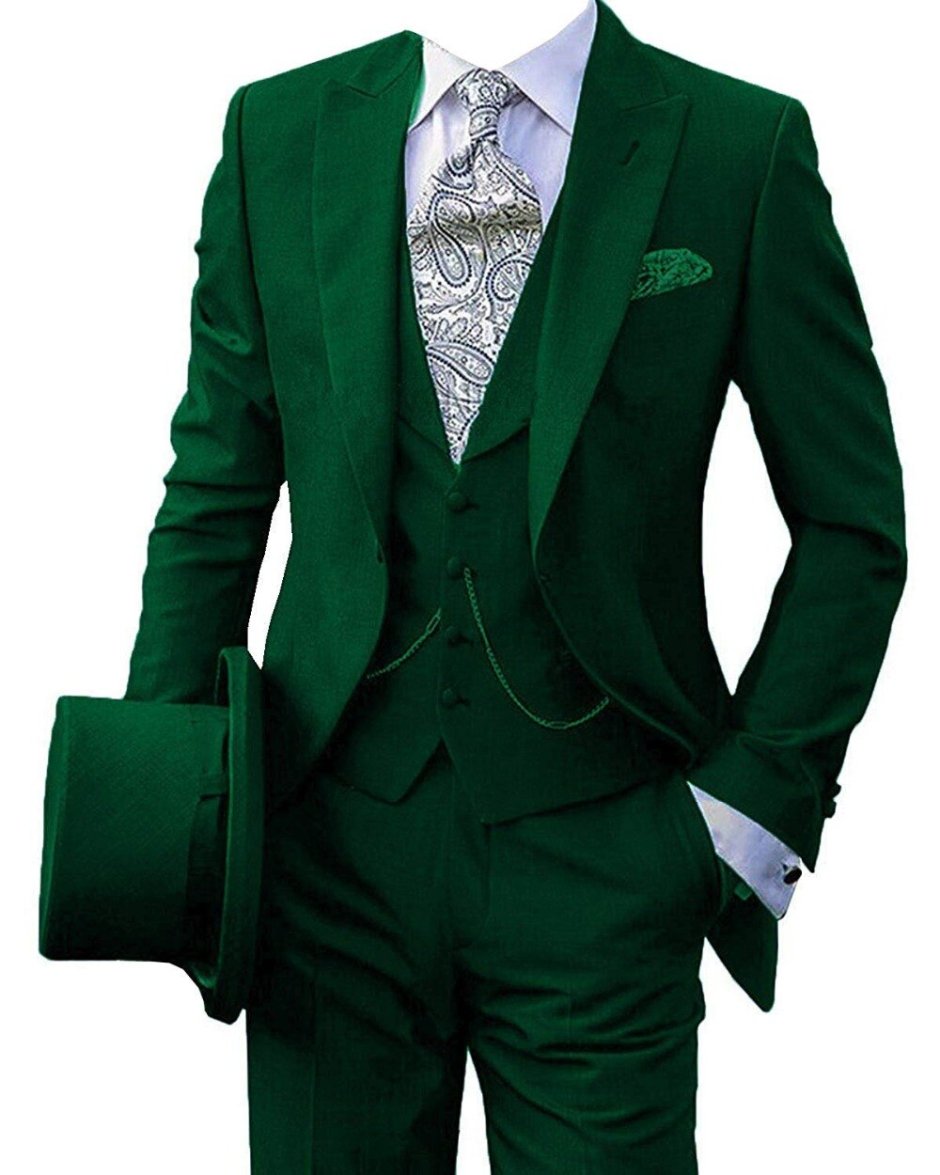 Зеленый свадебный костюм