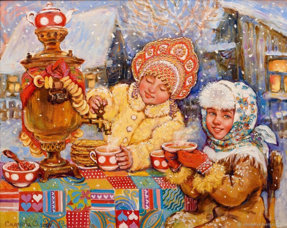 «Катание на Масленице» (1914) Кустодиев