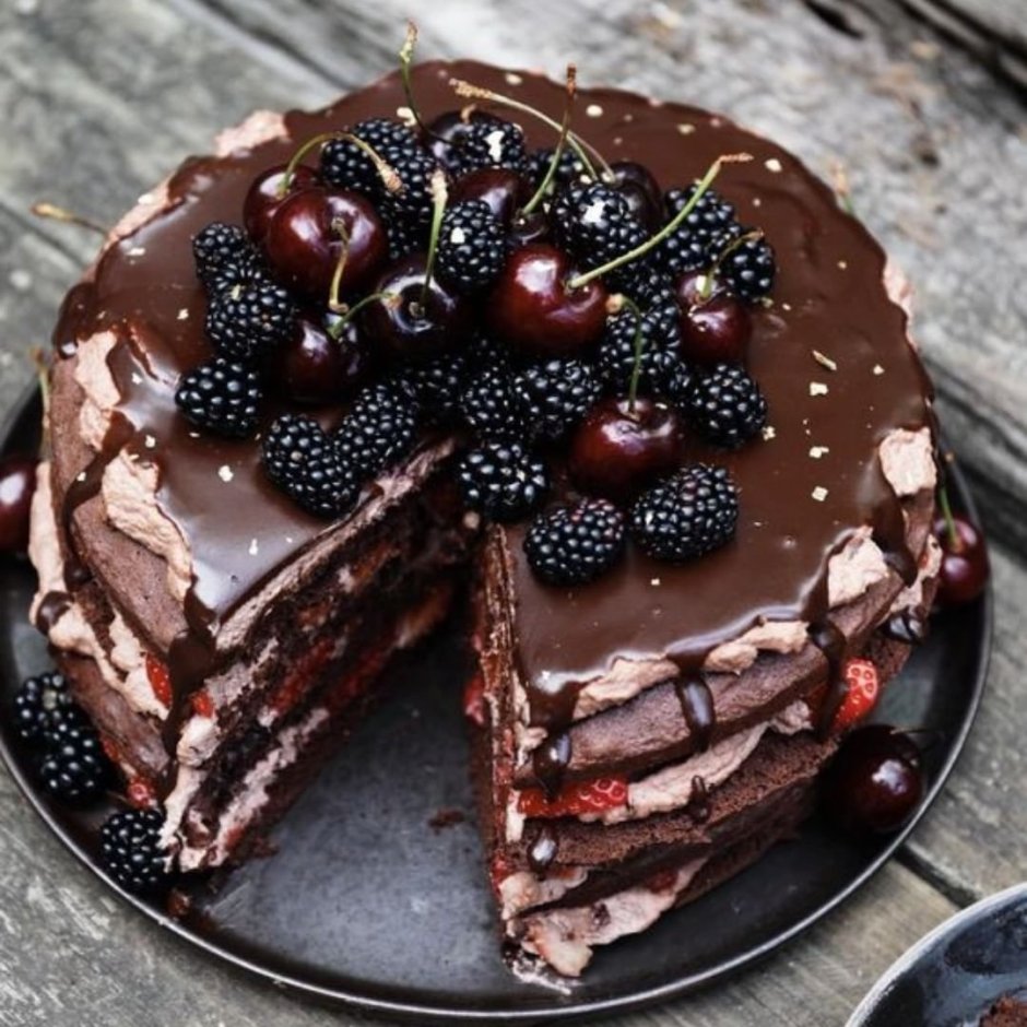 Шоколадный торт с малиной Ингредиенты